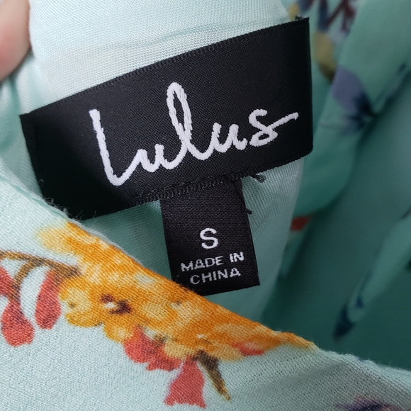 Lulus NWT Sunny Meadow Sage Floral Tie-Back Dress - Picture 4 of 8